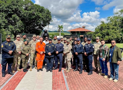 U.S. Soldiers assigned to the Missouri Army National Guard participate in a subject matter expert exchange with Panamanian Public Forces in Panama City, Panama, June 24, 2025. The visit was part of the Missouri National Guard’s State Partnership Program and aimed to exchange and learn internal processes and standard operating procedures related to logistics and sustainment operations between both countries. (U.S. Air National Guard photo by Capt. Joshua Taylor)