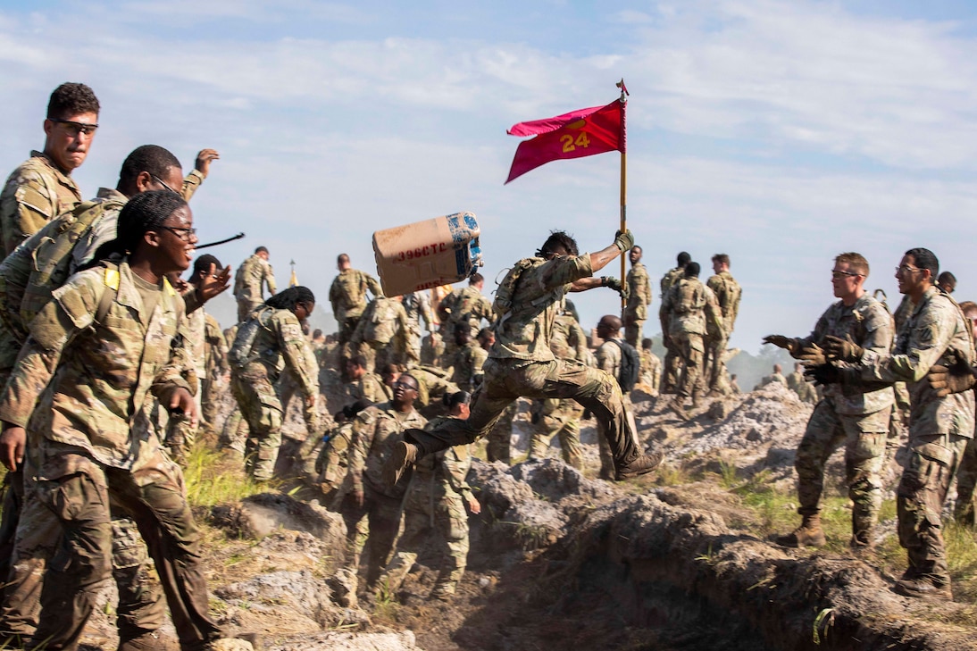 Soldiers assigned to the 3rd Infantry Division challenged themselves during Seize the Marne, a high-intensity test of physical performance and unit cohesion showcasing teamwork, endurance and discipline at Fort Stewart, Ga. The division is known as the "Rock of the Marne" for its valiant stand against a large German force during World War I along the Marne River in France, preventing the enemy from advancing into Paris.