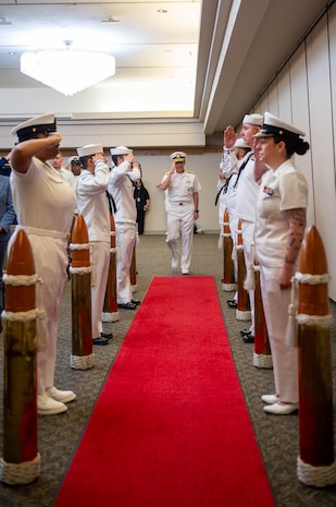 250630-N-MZ309-2023 SILVERDALE, Wash. (June 30, 2025) — Adm. Steve Koehler, commander, U.S. Pacific Fleet, arrives to a change of command ceremony held in the Bangor Plaza at Naval Base Kitsap-Bangor, June 30, 2025. During the ceremony Capt. Jason Sherman relieved Rear Adm. Mark Sucato as commander, Navy Region Northwest. Commander, Navy Region Northwest provides consolidated base operations support for Navy activities in Washington, Oregon, Alaska, Idaho, Montana, Wyoming, North Dakota, South Dakota, Nebraska, Minnesota and Iowa. The commander oversees the assigned shore organization and provides facilities and space management, exercise coordination, and support to homeported and transient ships, submarines and aircraft as well as afloat and ashore tenants, military and family members. (U.S. Navy photo by Mass Communication Specialist 1st Class Ryan Riley)