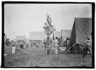 Pennsylvania National Guard Soldiers train at the Pennsylvania State Military Reservation at Mount Gretna in southern Lebanon County in 1913. (Library of Congress photo)
