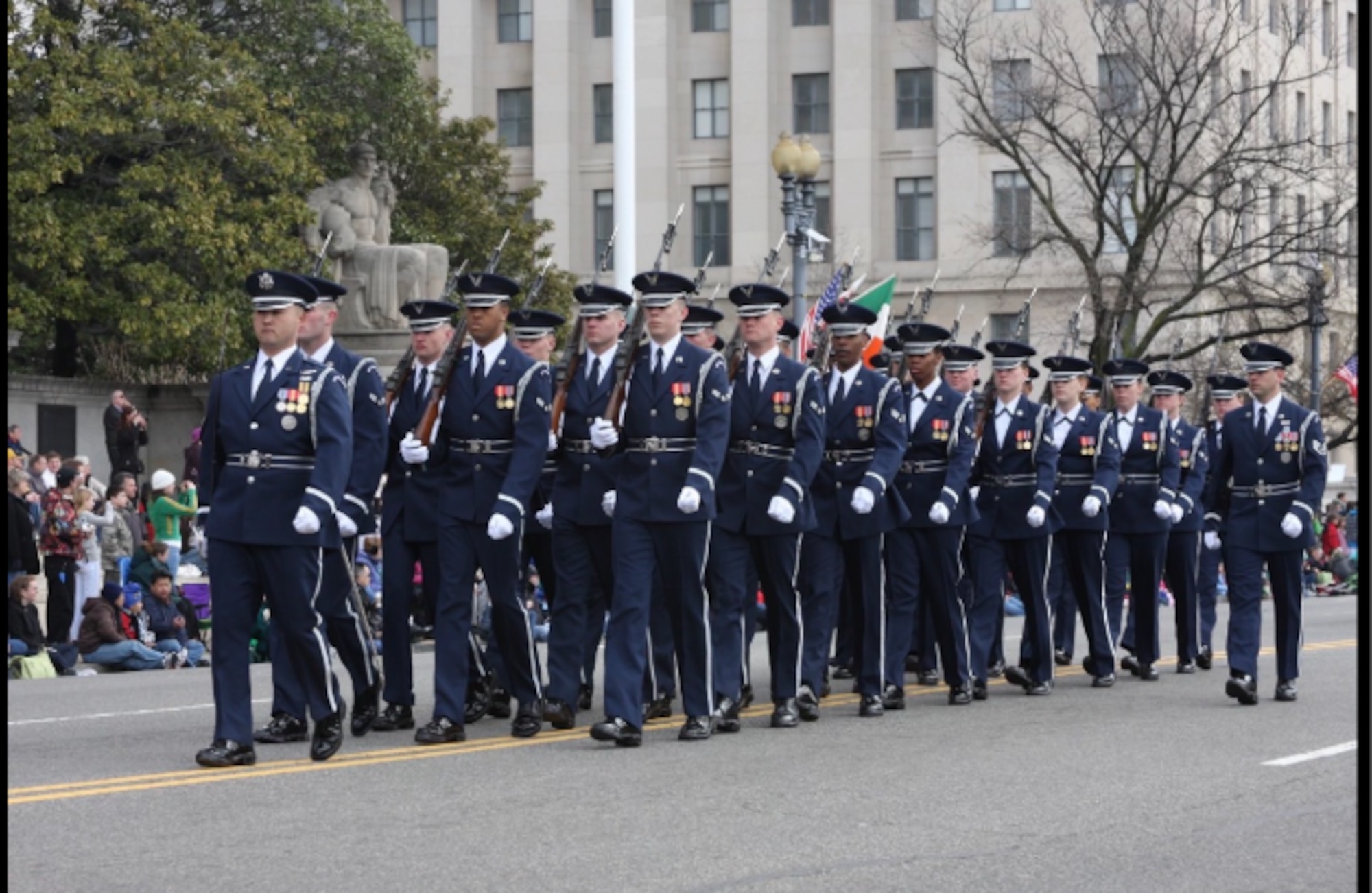 Air Force Honor Guard marching during a parade