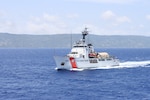 Coast Guard Cutter Vigorous (WMEC 627) patrols off coastal Haiti, June 24, 2025. The crew of Vigorous conducted a 51-day counter-migration patrol in the Windward Passage. (U.S. Coast Guard photo)