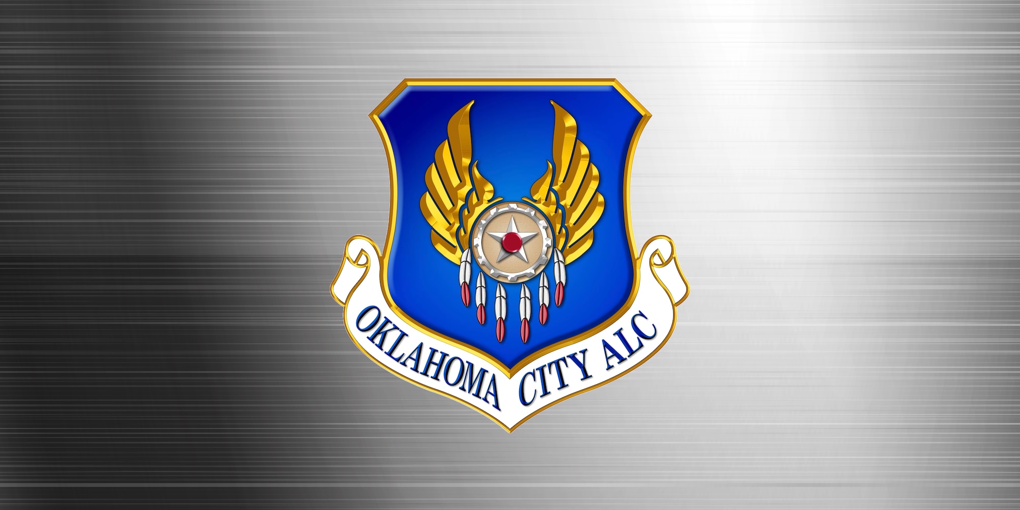 Oklahoma City Air Logistics Complex shield on a grey background