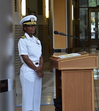 Captain Teresita Alston, Executive Officer, Navy Medicine Readiness and Training Command (NMRTC) Patuxent River oversees the change of command ceremony on June 27, 2025, as Captain Jeremy J. Hawker, NC, USN, relinquished command to Captain Kennett “Ken” D. Radford, NC, USN. The ceremony marked the transition of leadership for the command which encompasses NMRTC Patuxent River, Navy Medicine and Readiness Training Unit (NMRTU) Dahlgren, NMRTC Detachment Indian Head, and NMRTC Detachment Joint Base Andrews. These locations provide essential medical support to over 90 tenant commands across the region. The Commanding Officer of NMRTC Patuxent River also serves as the Director for Naval Health Clinic Patuxent River and its branch clinics.