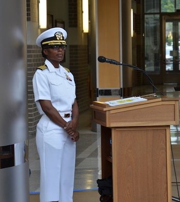 Captain Teresita Alston, Executive Officer, Navy Medicine Readiness and Training Command (NMRTC) Patuxent River oversees the change of command ceremony on June 27, 2025, as Captain Jeremy J. Hawker, NC, USN, relinquished command to Captain Kennett “Ken” D. Radford, NC, USN. The ceremony marked the transition of leadership for the command which encompasses NMRTC Patuxent River, Navy Medicine and Readiness Training Unit (NMRTU) Dahlgren, NMRTC Detachment Indian Head, and NMRTC Detachment Joint Base Andrews. These locations provide essential medical support to over 90 tenant commands across the region. The Commanding Officer of NMRTC Patuxent River also serves as the Director for Naval Health Clinic Patuxent River and its branch clinics.