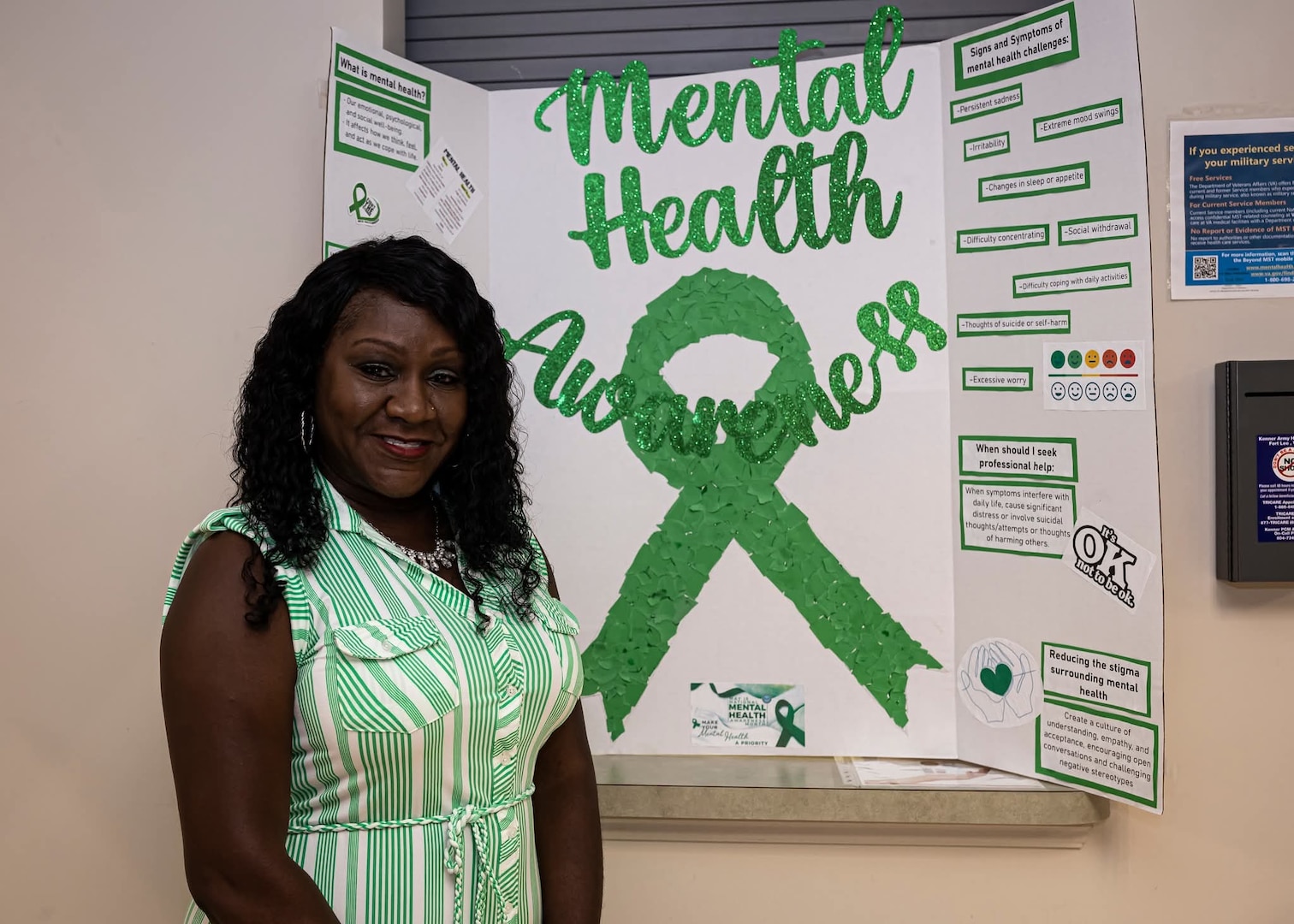 Ms. Samantha Warford wins Kenner Army Health Clinic's Mental Health Awareness Month Scavenger Hunt.