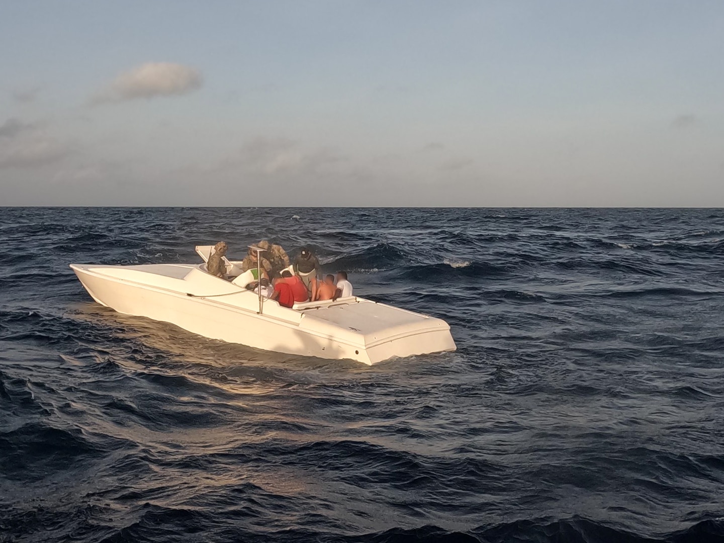 A suspected drug smuggling vessel is apprehended