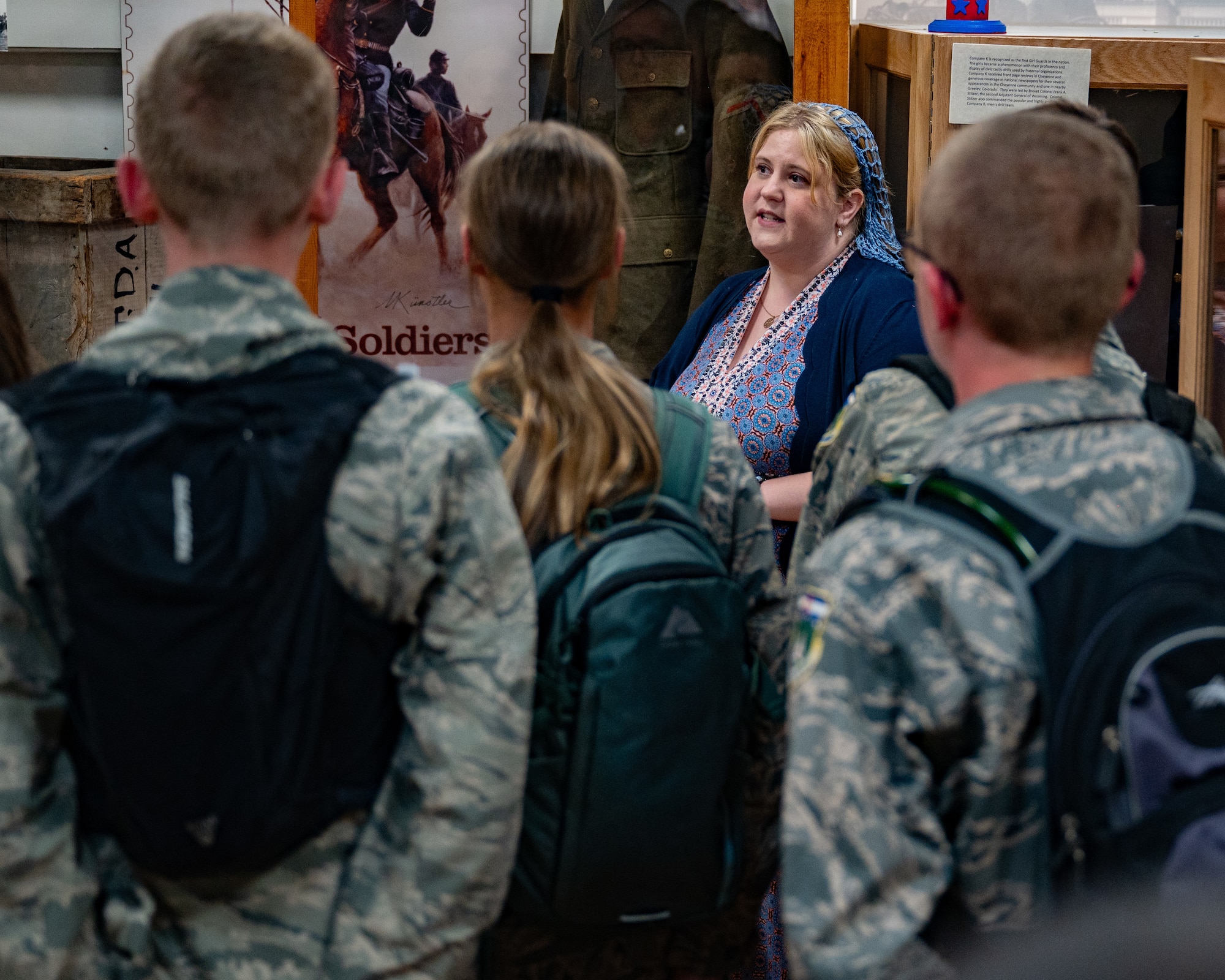 museum curator talks to CAP cadets