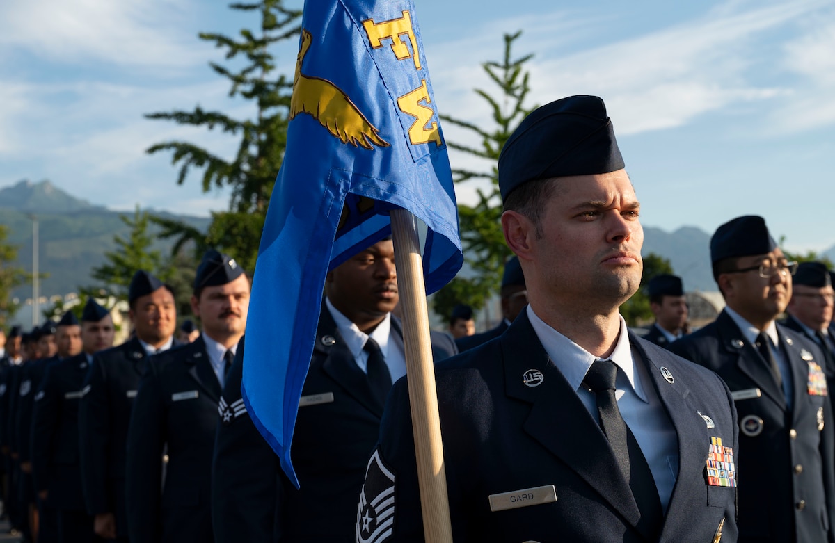 Airmen at attention