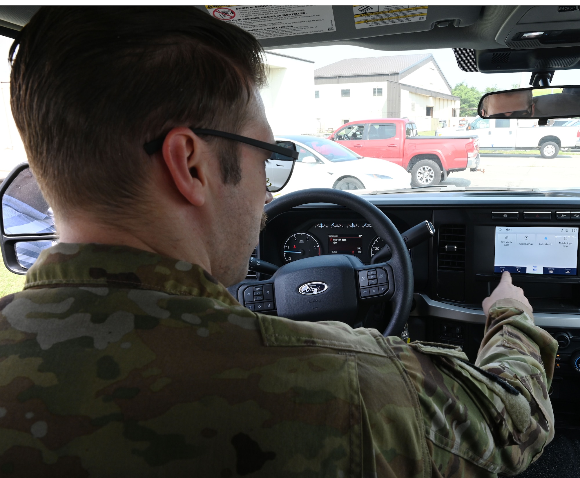 Sergeant inspects truck