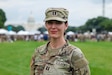 Capt. Cynthia Ammerman poses for a photo during the U.S. Army's 250th birthday celebration in Washington D.C.