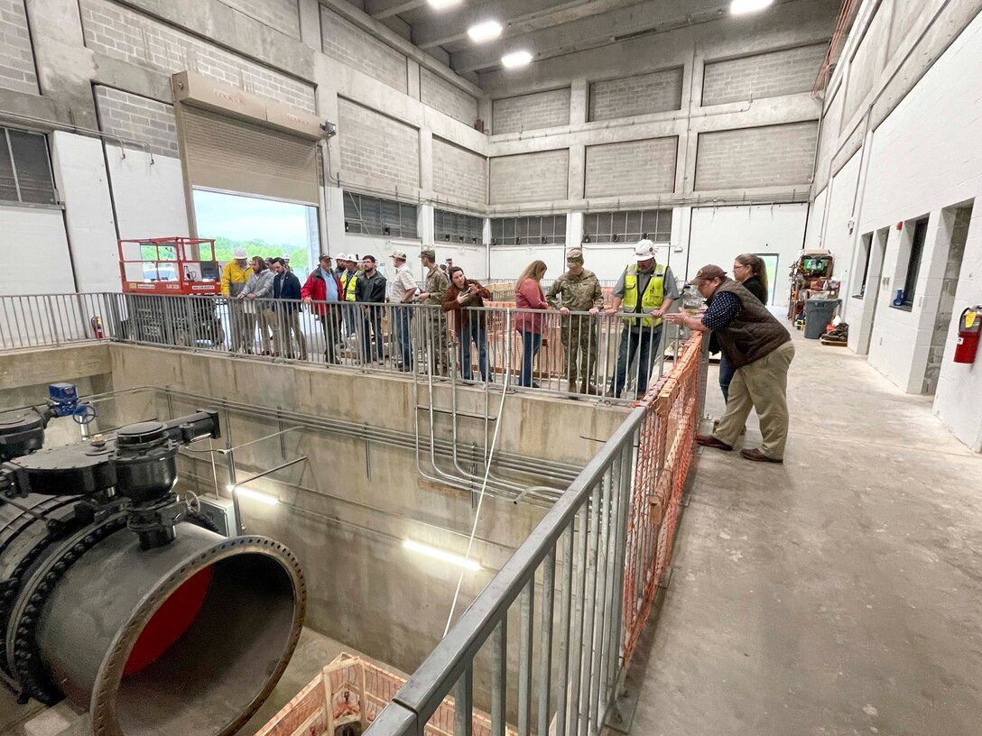 Mississippi Valley Division Commander Maj. Gen. Kimberly Peeples toured the Grand Prairie Pumping Station Project, May 2, along with Memphis District Commander Col. Brian Sawser, Deputy District Engineer for Programs and Project Management Donny Davidson, Project Manager Billy Grantham, contractor C.J. Mahan Construction Company, and project partner White River Irrigation District. Representatives from U.S. Sen. Tom Cotton's office, U.S. Sen. John Boozman, and U.S. Rep. Rick Crawford, also toured the project area.
