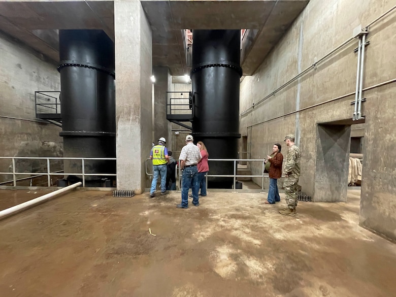 Mississippi Valley Division Commander Maj. Gen. Kimberly Peeples toured the Grand Prairie Pumping Station Project, May 2, along with Memphis District Commander Col. Brian Sawser, Deputy District Engineer for Programs and Project Management Donny Davidson, Project Manager Billy Grantham, contractor C.J. Mahan Construction Company, and project partner White River Irrigation District. Representatives from U.S. Sen. Tom Cotton's office, U.S. Sen. John Boozman, and U.S. Rep. Rick Crawford, also toured the project area.