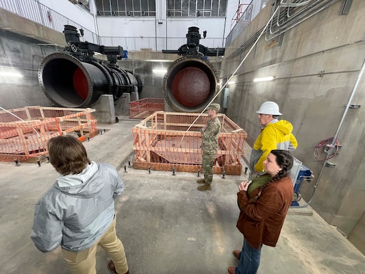 Mississippi Valley Division Commander Maj. Gen. Kimberly Peeples toured the Grand Prairie Pumping Station Project, May 2, along with Memphis District Commander Col. Brian Sawser, Deputy District Engineer for Programs and Project Management Donny Davidson, Project Manager Billy Grantham, contractor C.J. Mahan Construction Company, and project partner White River Irrigation District. Representatives from U.S. Sen. Tom Cotton's office, U.S. Sen. John Boozman, and U.S. Rep. Rick Crawford, also toured the project area.