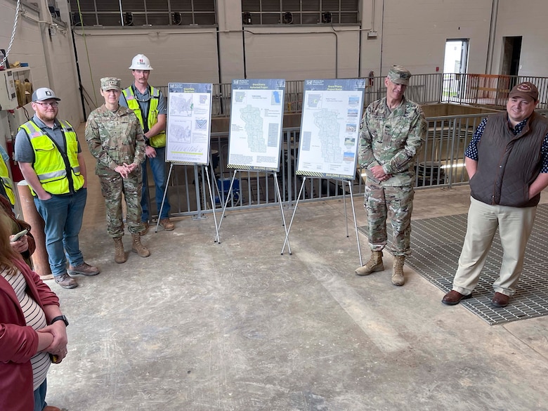 Mississippi Valley Division Commander Maj. Gen. Kimberly Peeples toured the Grand Prairie Pumping Station Project, May 2, along with Memphis District Commander Col. Brian Sawser, Deputy District Engineer for Programs and Project Management Donny Davidson, Project Manager Billy Grantham, contractor C.J. Mahan Construction Company, and project partner White River Irrigation District. Representatives from U.S. Sen. Tom Cotton's office, U.S. Sen. John Boozman, and U.S. Rep. Rick Crawford, also toured the project area.
