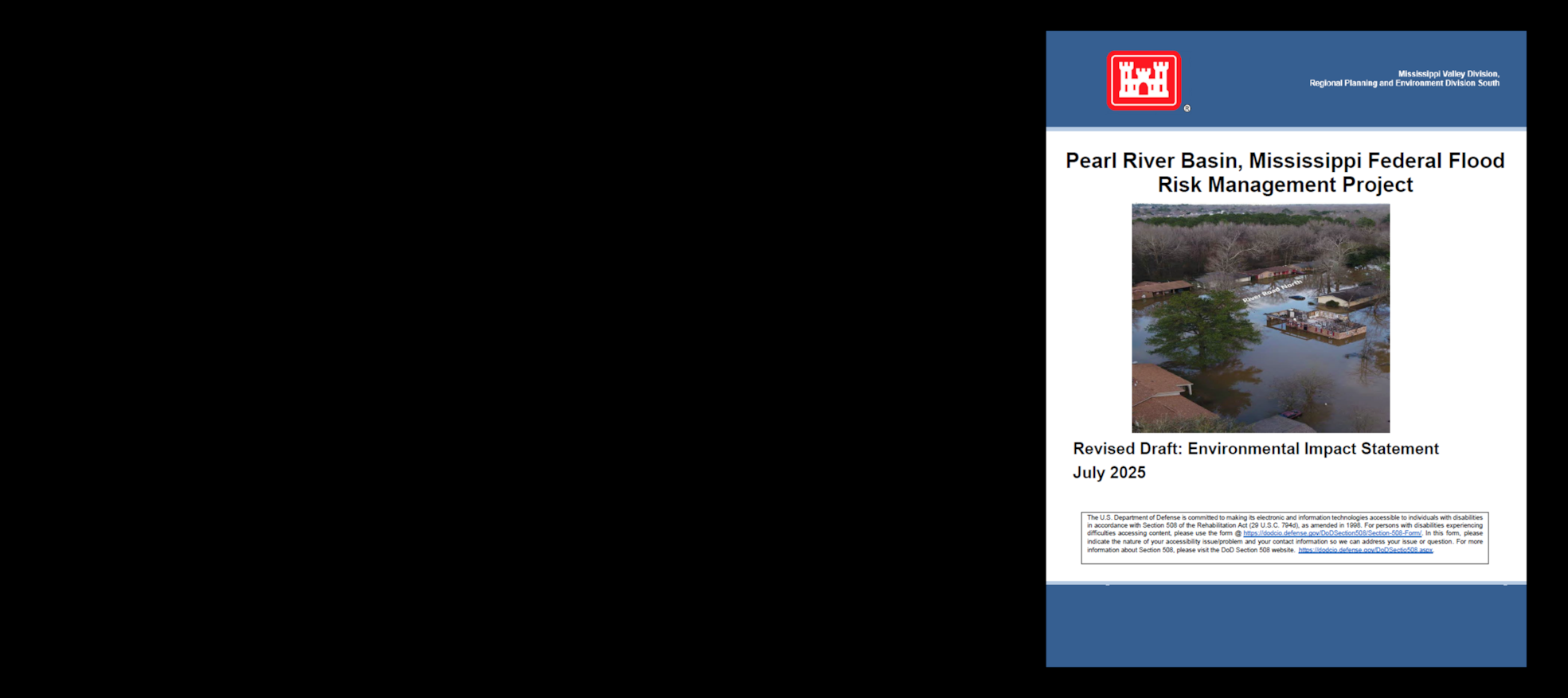 USACE Vicksburg District announces publication of a Revised Draft Environmental Impact Statement for the Pearl River Basin Mississippi Federal Flood Risk Management Project
