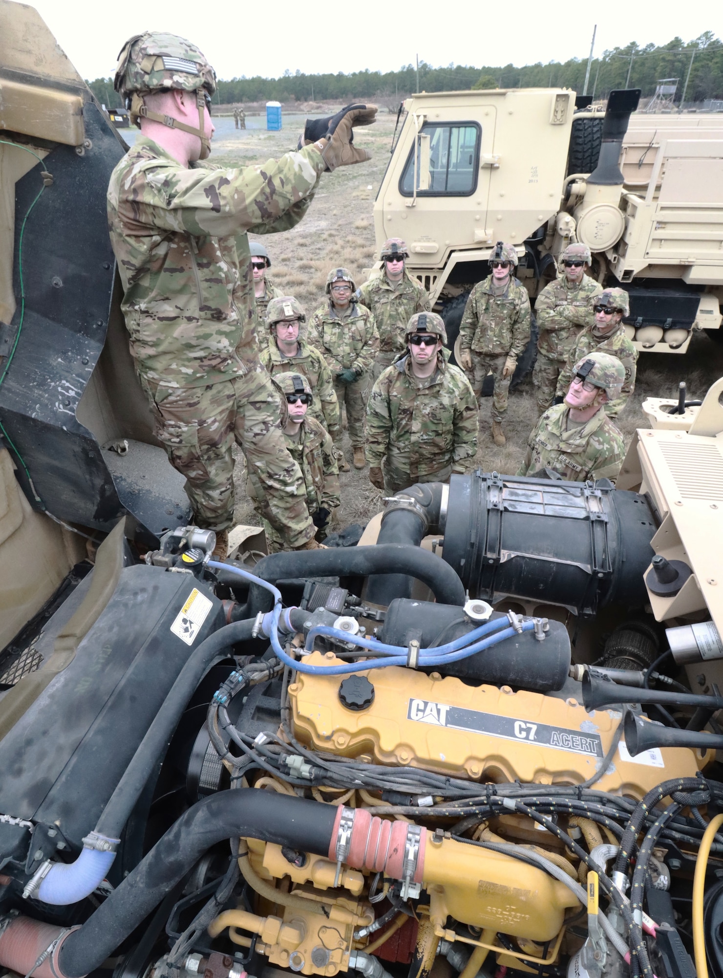 Maintenance of vehicles is a drivers first responsibility as new drivers are introduced to the PMCS of unfamiliar vehicles in the Contingency Operating Location at ASA Fort Dix in preparation for MOBEX. The 1st Army, 174th IN BDE, and ASA Fort Dix are conducting a Level II Mobilization Exercise (MOBEX) from 27 MAR – 3 MAY 2025.  The MOBEX is designed to validate the ASA Fort Dix Mobilization Force Generation Installation (MFGI) mission. (Image provided by the USASA Fort Dix Training Division / Steven Roussel)