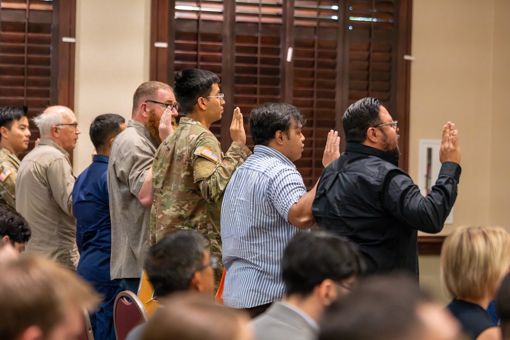 People give oath during ceremony