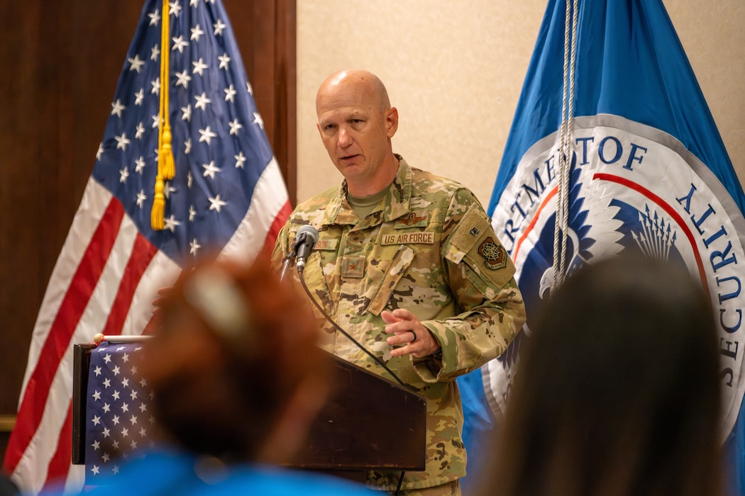 Air Force General gives speech