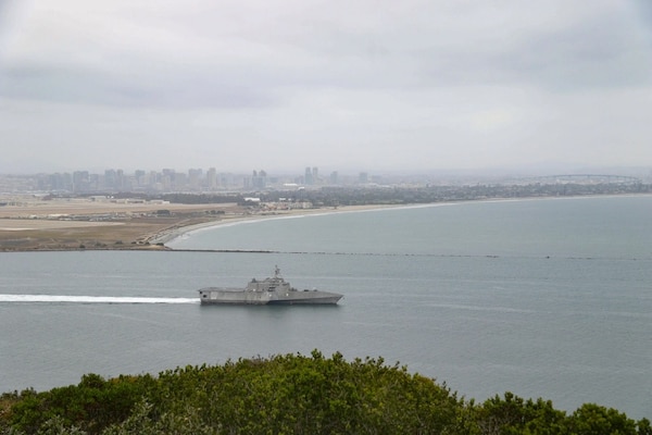 USS Gabrielle Giffords Departs Naval Base San Diego