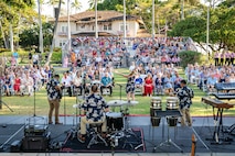 U.S. Pacific Air Force Band performs at the 2025 U.S. Indo-Pacific Command summer engagement in honor of Hawaii community partners in Pearl Harbor, July 2.