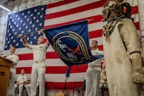 VIRGINIA BEACH, Va. — Cmdr. Garret Pankow, commanding officer of Mobile Diving and Salvage Unit (MDSU) 2, changes command with Cmdr. Jonathon Maurus,  as he assumes command of Explosive Ordnance Disposal Mobile Unit (EODMU) 10 during a ceremony at Joint Expeditionary Base Little Creek-Fort Story, July 3, 2025. During the ceremony MDSU-2 was disestablished and EODMU-10 established, combining their warfighting capabilities. EODMU-10 is a subordinate command of Explosive Ordnace Disposal Group 2  and operates as part of Navy Expeditionary Combat Force providing skilled, capable, and combat-ready deployable Navy EOD and Navy Diver forces around the globe to support a range of operations. (U.S. Navy photo by Mass Communication Specialist 2nd Class Jackson Adkins)