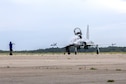 U.S. Marine Corps Maj. John J. Carter, an aircraft maintenance officer with Marine Fighter Training Squadron (VMFT) 402, lands an F-5N Tiger II aircraft during Atlantic Alliance 2025 at Joint Base Cape Cod, Massachusetts, July 2, 2025. VMFT-402’s purpose in Atlantic Alliance is to support and enhance Navy-Marine Corps amphibious operations by providing advanced fighter training and integrating air combat capabilities into joint and allied exercises along the East Coast. (U.S. Marine Corps photo by Sgt. Emely Gonzalez)