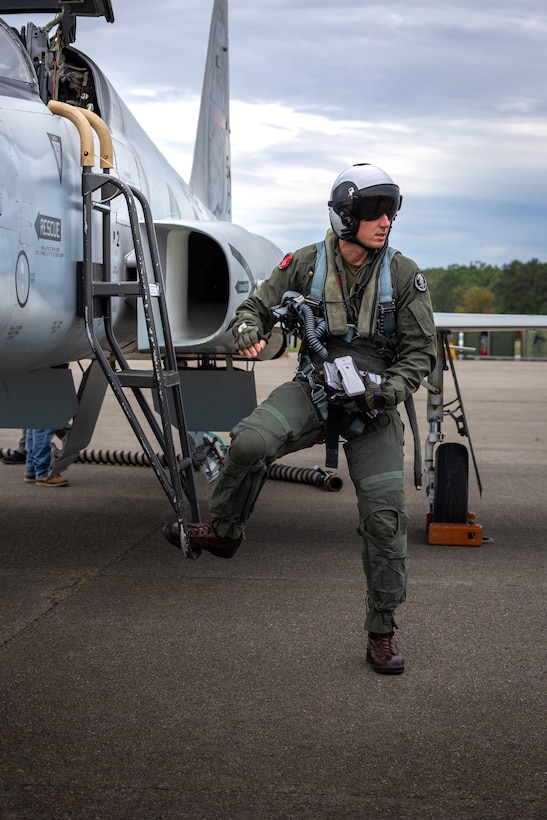 In Flight and Fuel: Marine Pilots fly an F-5 in Joint Base Cape Cod