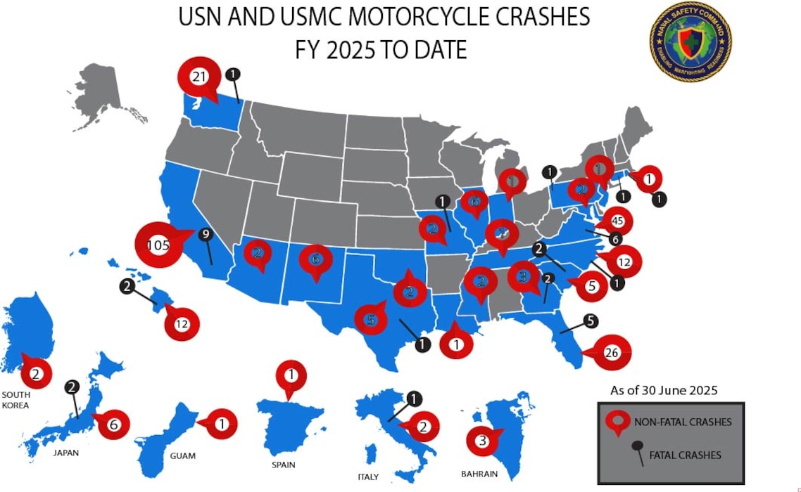 USN and USMC Motorcycle Crash Image