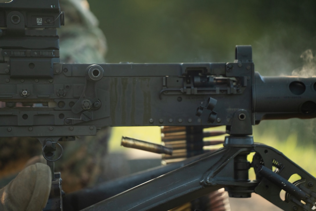 U.S. Coast Guardsmen with PSU 309 and Marines with 4th MAW participate in a joint live-fire machine gun range during Atlantic Alliance 25