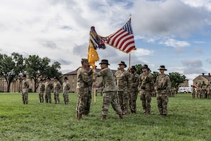 1st Squadron, 4th Cavalry Regiment, 1st Infantry Division hosts a Change of Command Ceremony June 12, 2025, at the Cavalry Parade Field, Fort Riley, Kansas. The 1st Squadron, 4th Cavalry Regiment, has a proud legacy as a critical component of the United States Army, dedicated to reconnaissance, security and combat operations. (U.S. Army photos by Spc. Koltyn O'Marah)