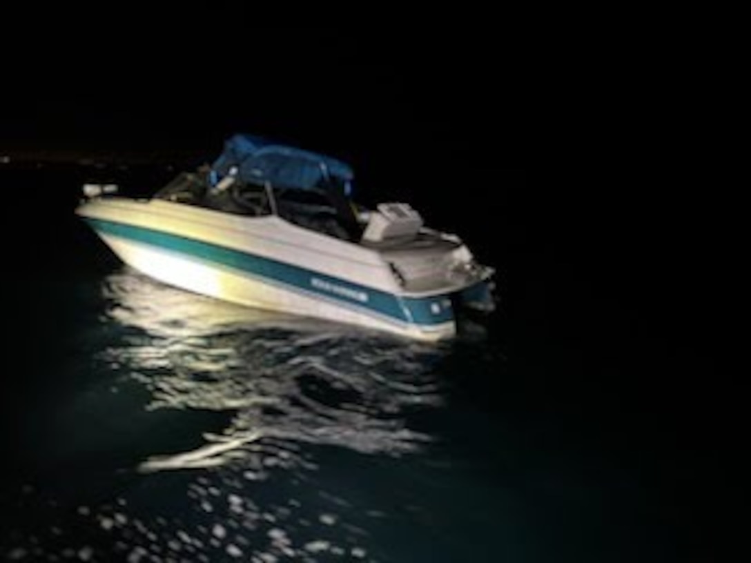 SAN DIEGO – Coast Guard Station San Diego interdicted seven suspected aliens aboard a 20-foot vessel approximately 7.5 miles west of Sunset Cliffs, Monday. 
At approximately 12:37 a.m., Coast Guard Sector San Diego watch-standers received a call from San Diego Lifeguards for a disabled vessel reporting it had been stranded for several hours. 
Coast Guard Cutter David Duren was diverted to the vessel to investigate. The David Duren’s boarding team discovered seven suspected aliens aboard the vessel, two of whom were minors. 
Four of the seven individuals had identification, six claimed Mexican nationality, and one claimed Chilean nationality.  All seven suspected aliens were taken into custody. 
The vessel and the suspected aliens were transported to Ballast Point to be transferred to the custody of Imperial Beach Border Patrol.