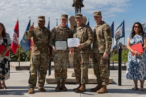 1st Armored Brigade Combat Team, 1st Infantry Division, held a change of command and change of responsibility ceremony on Cavalry Parade Field on Fort Riley, KS, June 18, 2025. U.S. Army Col. Ian J. Lauer transferred command to Col Mathew R. Kelley, and Command Sgt. Maj. Donald S. Collier transferred responsibility to Command Sgt. Maj. Michael J. Grossman. (U.S. Army photos by Sgt. Tyler Selige)