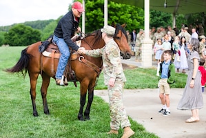 The 1-1 Attack Battalion conducts a change of command ceremony at Fort Riley, Kansas on May 29, 2025. The tradition of the change of command goes back to the time of the Roman Legions where the passing of the commander's baton occurred in front of the troops to signify the leader who would take them into battle. (U.S. Army photo by Pfc. Rayvon Solla)