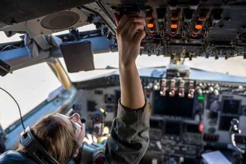 A pilot preforms pre-flight checks