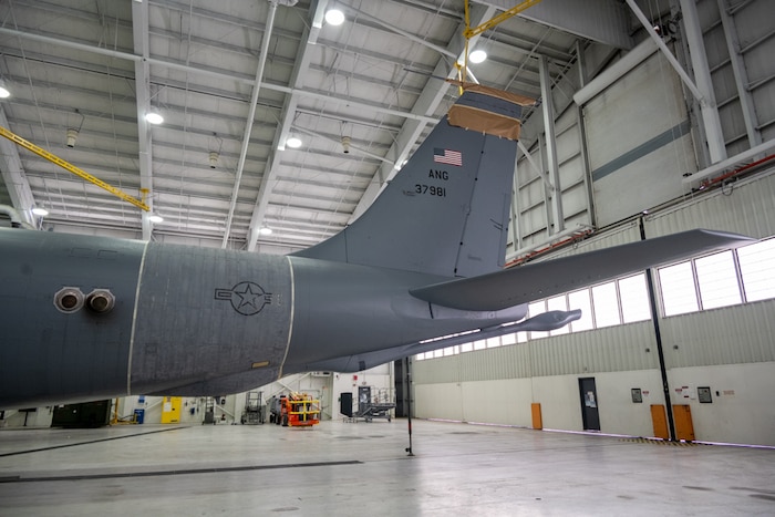 KC-135 Stratotanker tail sanded down