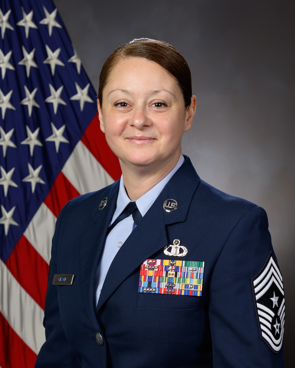 Chief Master Sgt. Tina Gilson is the Command Chief Master Sergeant, 75th Air Base Wing, Hill Air Force Base, Utah.