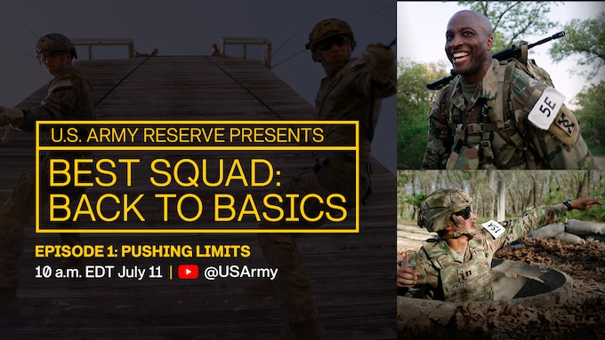 Get ready for Best Squad: Back to Basics — a new miniseries presented by the Army Reserve. Go behind the scenes as Soldiers push past their limits, sharpen their skills, and fight as a team for the title of Best Squad in the Army Reserve. New episodes drop every Friday starting July 11 at 10:00am EDT on the @USArmy YouTube channel. (U.S. Army Reserve video by Sgt. Cameron Hershberger)