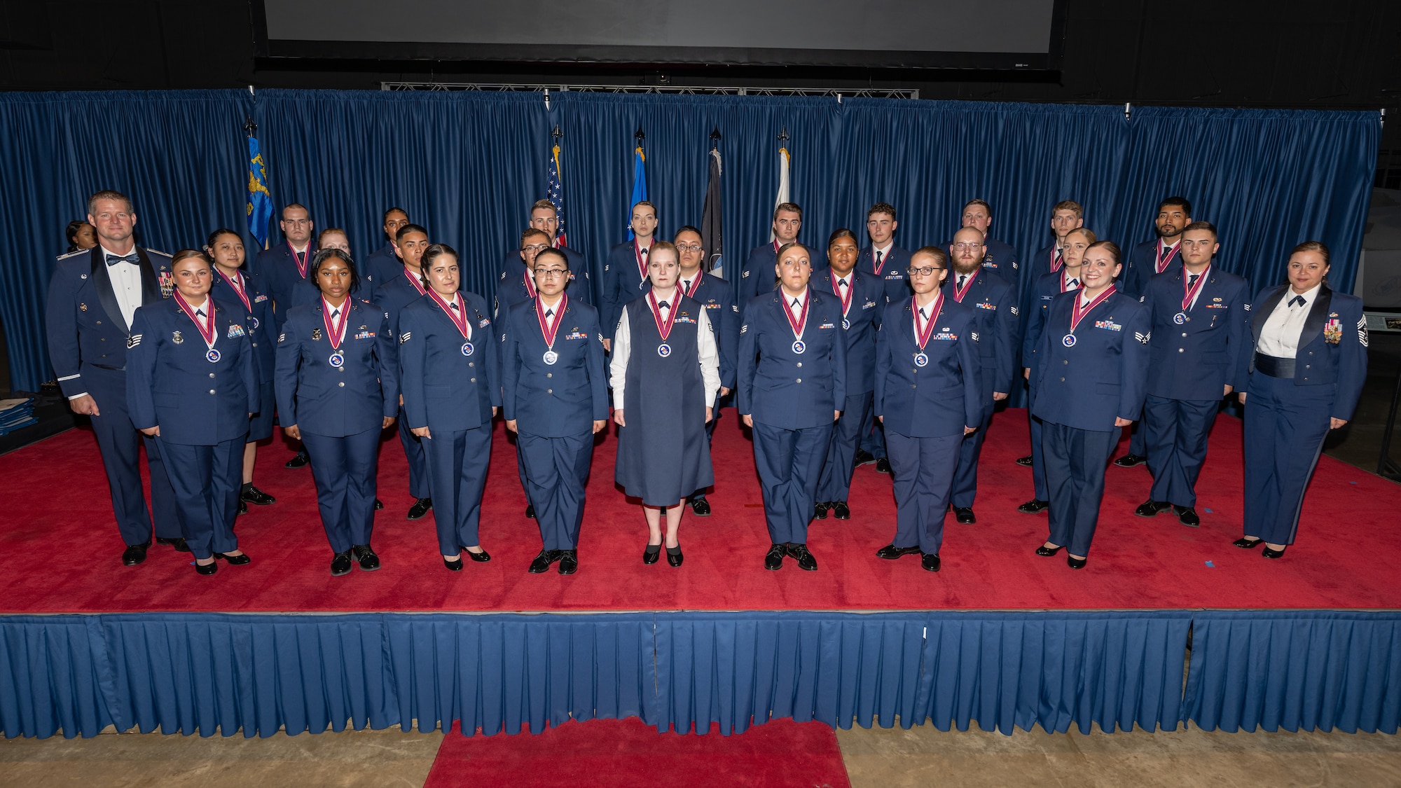 A large group photo of military service members