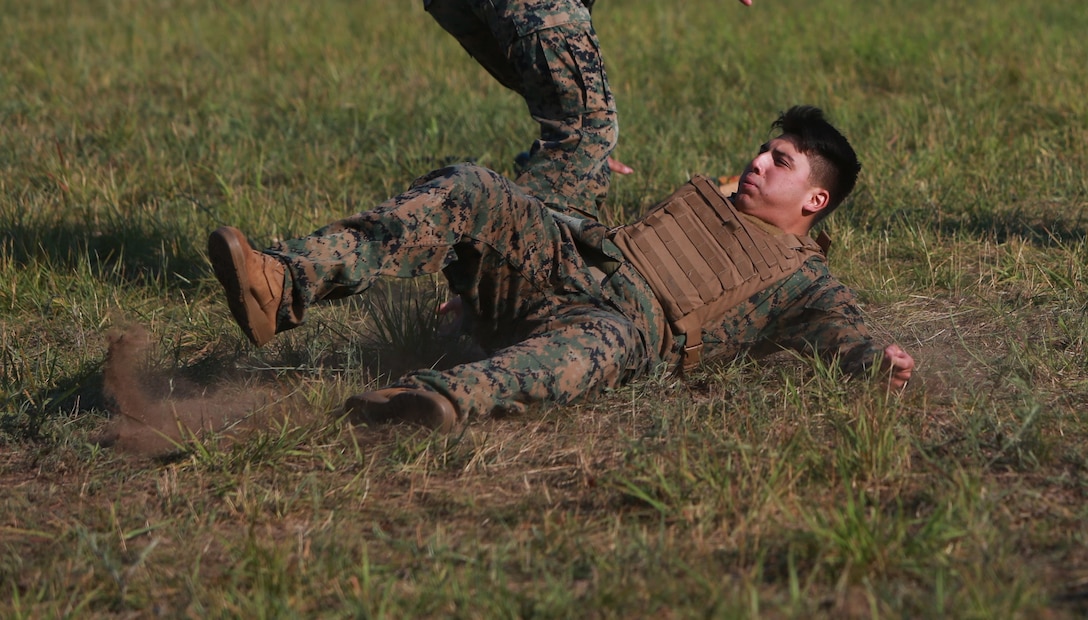 U.S. Marines conduct a Marine Corps Martial Arts Program (MCMAP) course at Atlantic Alliance '25 (AA25) on July 6, 2025.

AA25 maintains Marine Corps capabilities while implementing ground support training such as MCMAP qualifications.

(U.S. Marine Corps photo by LCpl. Kenneth Lambert)