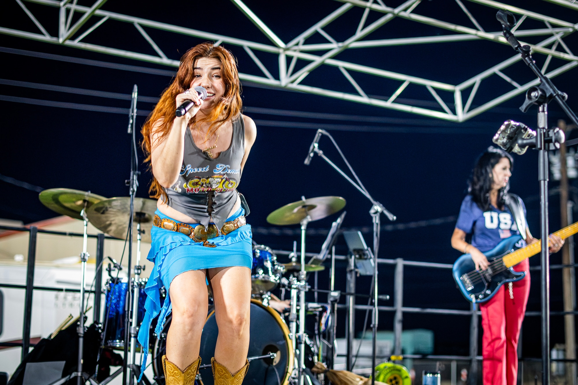 Local band Up 'Til Dawn performs at Summer Bash on Edwards Air Force Base, July 4. (Air Force photo by Giancarlo Casem)