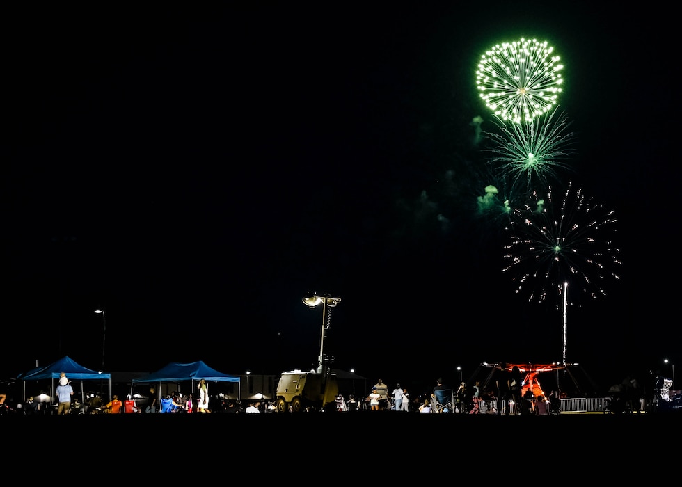 Luke Air Force Base community members enjoy the fireworks at the 2025 Freedom Fest, July 3, 2025, at Luke AFB, Arizona.