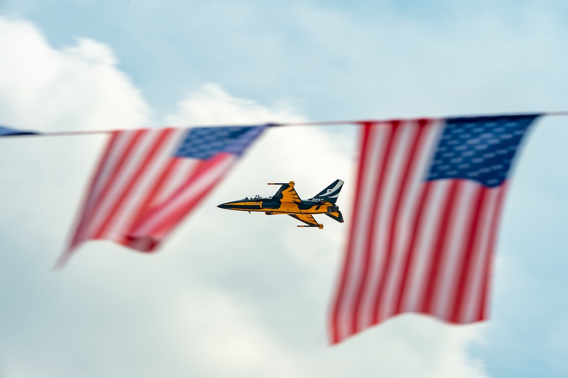 The Republic of Korea Air Force aerobatic demonstration team, the Black Eagles, practice aerial maneuvers over Camp Humphreys, South Korea, July 3, 2025.