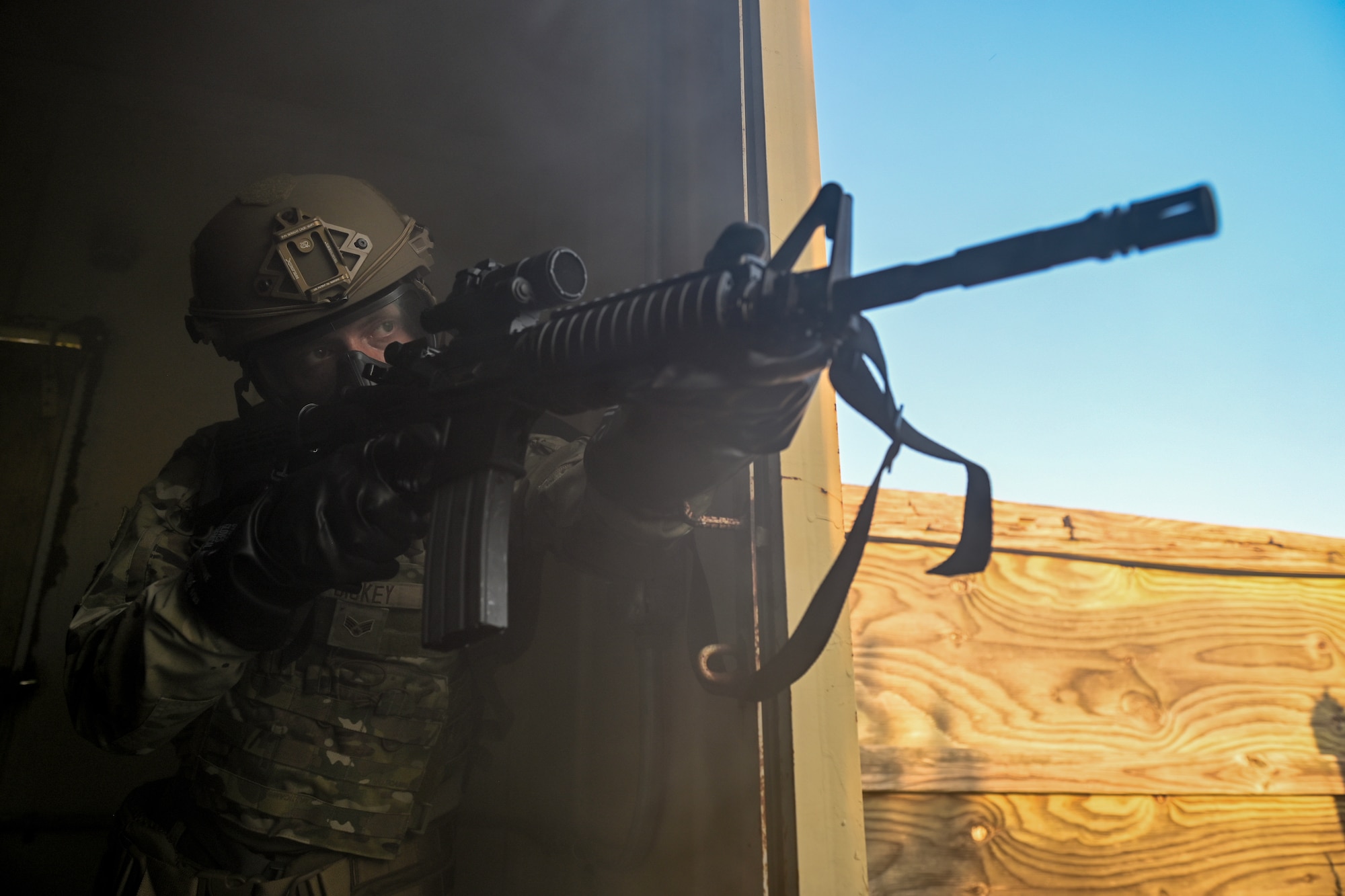 Airman with rifle