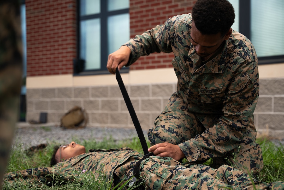 U.S. Marines with 4th Marine Aircraft Wing practice utilizing a tourniquet as part of the combat lifesaver (CLS) course during Atlantic Alliance 25 at Fort Drum, New York, July 8, 2025.



AA25 maintains joint amphibious capabilities by implementing aircraft and ground support elements.



CLS training expands the scope of triage capabilities across the fighting force to continue the fight and complete the mission. Musolf is a native of Tucson, Arizona. (U.S. Marine Corps photo by Cpl. Ujian Gosun)