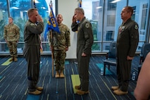 photo of US Airmen saluting each other
