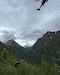 Alaska Air National Guardsmen of the 176th Wing rescue an injured climber June 29 near Eklutna Lake after the patient was struck by a boulder and unable to self-evacuate. (Alaska Natoinal Guard courtesy photo)