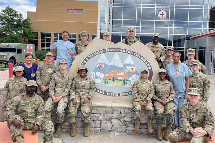 Air Force Reserve Airmen from the 910th Medical Squadron from Youngstown Air Reserve Station, Ohio, visited Evans Army Community Hospital June 16-27 to brush up on critical medical skills.