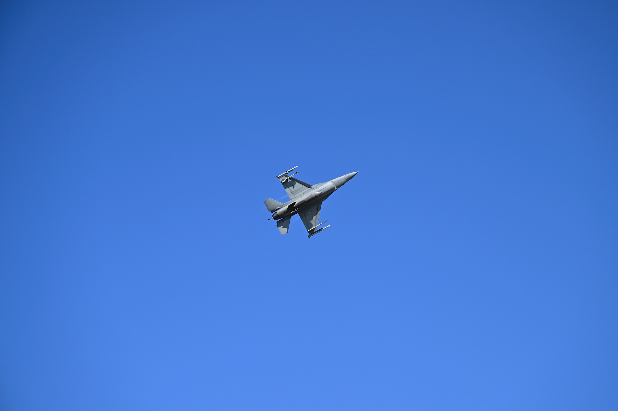 F-16 flies over Aviano Air Base.