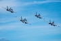 E/A-18G Growlers from the "Cougars" of Electronic Attack Squadron (VAQ) 139 fly in formation during an aerial change of command ceremony alongside the aircraft carrier USS Nimitz (CVN 68) in the South China Sea, May 27, 2025. Nimitz is underway in the U.S. 7th Fleet area of operations on a scheduled deployment, demonstrating the U.S. Navy's unwavering commitment to a free and open Indo-Pacific. (U.S. Navy photo by Mass Communication Specialist 2nd Class Carson Croom)